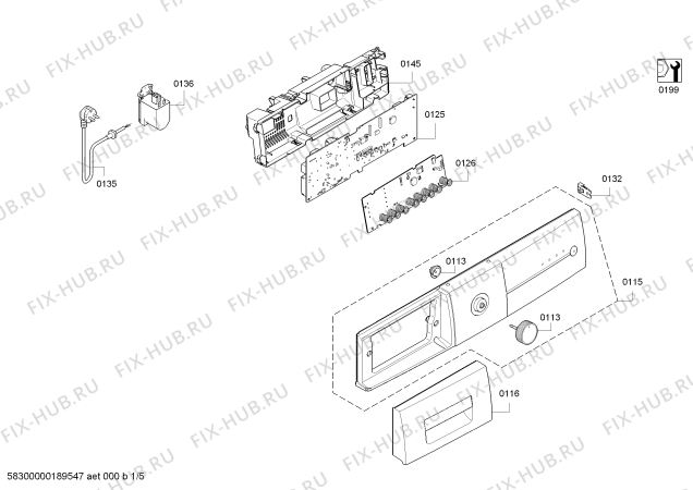 Схема №1 WM08E162HK iQ 300 varioPerfect с изображением Панель управления для стиралки Siemens 00748469