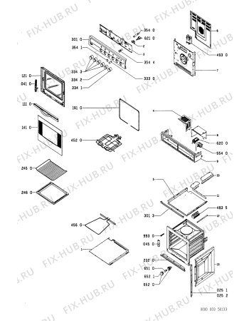 Схема №1 AKP761/NB/01 с изображением Панель для плиты (духовки) Whirlpool 481945349988
