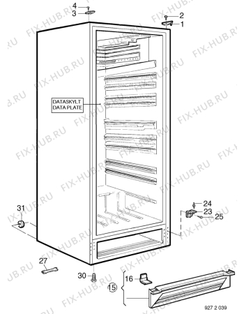 Взрыв-схема холодильника Elektro Helios KS380-3FF - Схема узла C10 Cabinet