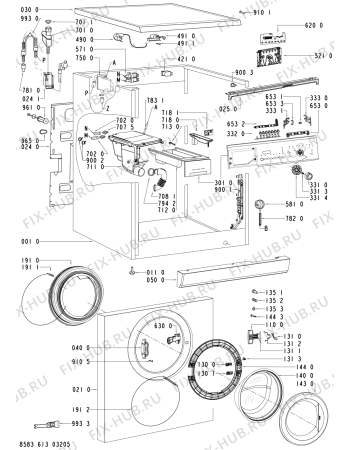 Схема №1 WA Sense XL 24 TDi с изображением Декоративная панель для стиралки Whirlpool 480111100499