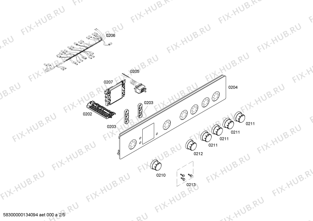 Схема №1 FRT4601WG с изображением Кабель для электропечи Bosch 00646516