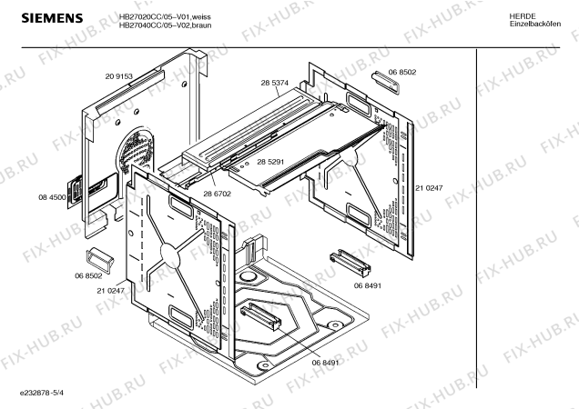 Схема №1 HB27020CC с изображением Инструкция по эксплуатации для духового шкафа Siemens 00522622