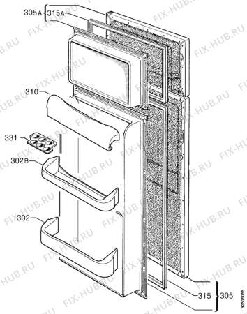 Взрыв-схема холодильника Urania U235DF - Схема узла Door 003