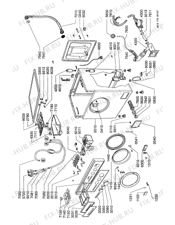 Схема №1 AWG 335/4 AWG 335-4 AWG 335-4 WP с изображением Кнопка, ручка переключения для стиралки Whirlpool 481941358937