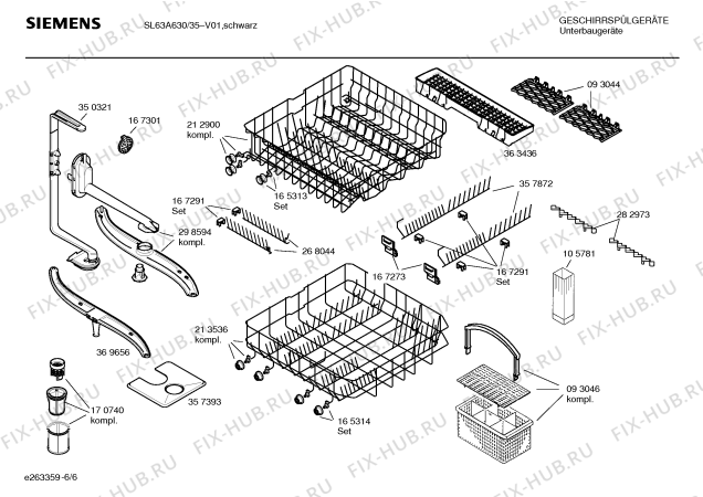 Взрыв-схема посудомоечной машины Siemens SL63A630 - Схема узла 06
