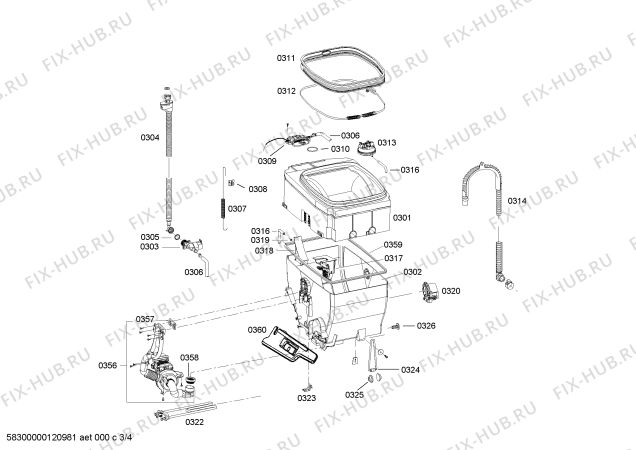 Схема №1 WP12T540 T12.54 с изображением Силовой модуль для стиральной машины Siemens 00663082