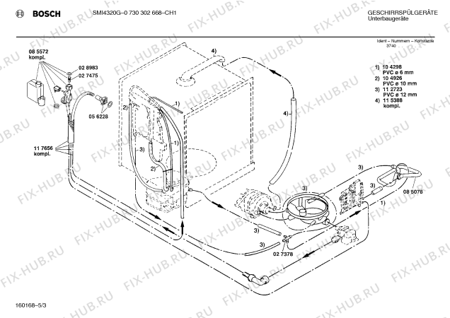 Схема №1 0730302637 SMI431045 с изображением Переключатель для электропосудомоечной машины Bosch 00053954