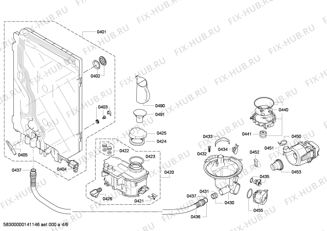 Взрыв-схема посудомоечной машины Airlux SMIAIM01 - Схема узла 04