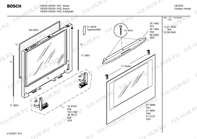 Схема №1 HEN210S с изображением Инструкция по эксплуатации для плиты (духовки) Bosch 00528876