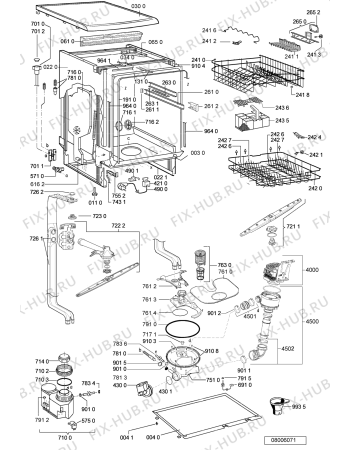 Схема №1 ADP 4109 WH с изображением Панель для электропосудомоечной машины Whirlpool 480140100144