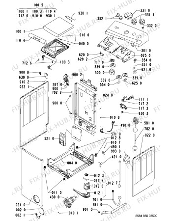 Схема №1 TOP 1000 RS с изображением Обшивка для стиралки Whirlpool 481245210221
