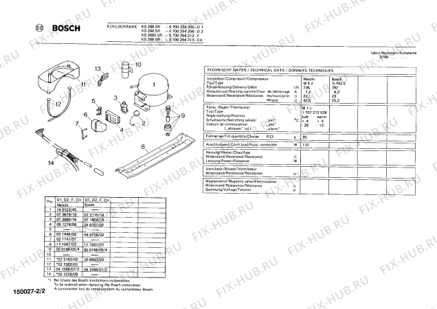 Взрыв-схема холодильника Bosch 0700254212 KS2680SR - Схема узла 02
