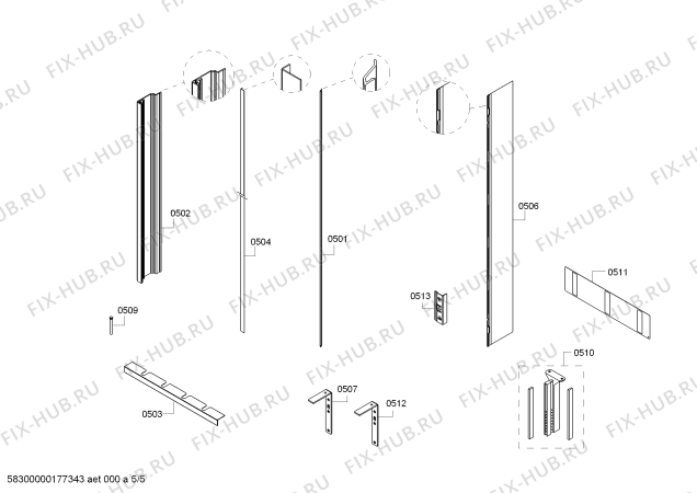 Схема №1 FIN30MIIL1 F 1811 VI с изображением Крепеж для холодильника Bosch 00713427