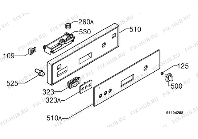 Взрыв-схема посудомоечной машины Aeg F74550I-M - Схема узла Command panel 037