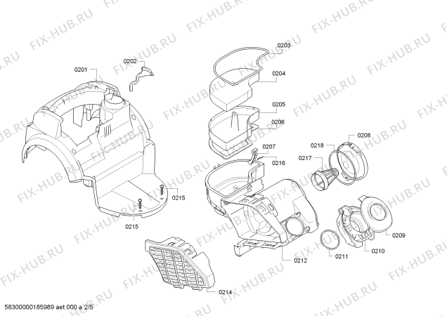 Взрыв-схема пылесоса Bosch BGS4312GB Bosch GS-40 - Схема узла 02