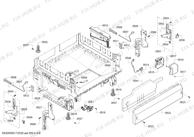 Взрыв-схема посудомоечной машины Bosch SHX4AT55UC Silence 49dBA - Схема узла 05