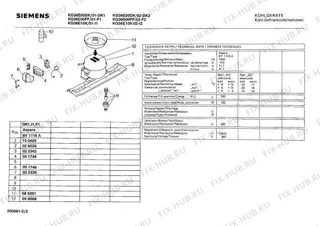 Взрыв-схема холодильника Siemens KG36E00FF - Схема узла 02