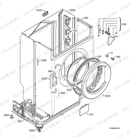 Взрыв-схема стиральной машины Zanussi ZWD5105 - Схема узла Housing 001