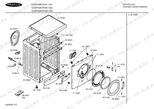 Схема №1 OCM7008TR Eurowasher PRF с изображением Панель управления для стиралки Bosch 00361602