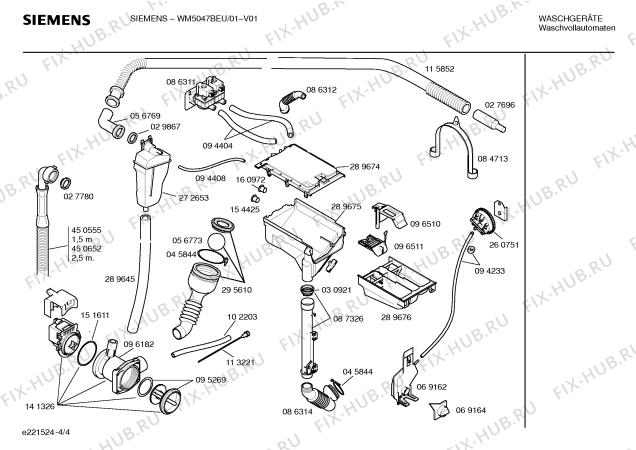 Схема №1 WM5047BEU, WM5047BEU с изображением Крышка для стиралки Siemens 00174225