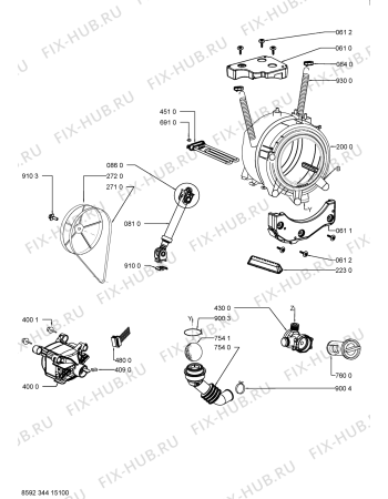 Схема №1 AWOD6140 (F091459) с изображением Инструкция по обслуживанию для стиралки Indesit C00367554