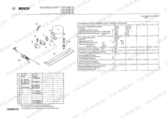 Взрыв-схема холодильника Bosch 0702154054 KS142E - Схема узла 02