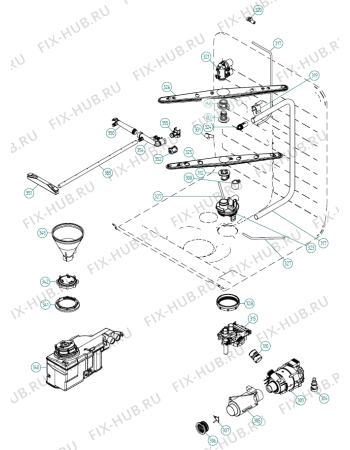 Взрыв-схема посудомоечной машины Asko D5253 XXL FI CE   -Titan FI Soft (337981, DW70.3) - Схема узла 03