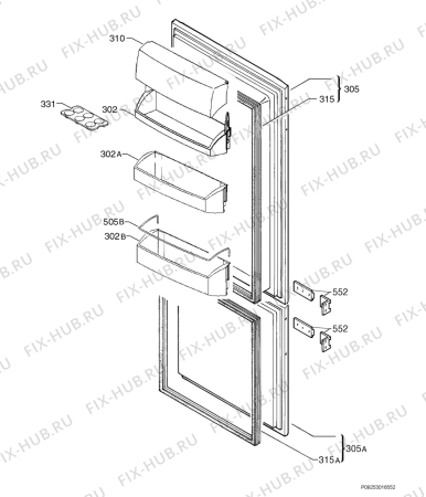 Взрыв-схема холодильника Aeg Electrolux SC71440-5I - Схема узла Door 003