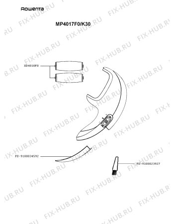 Схема №1 MP4017F0/K30 с изображением Щёточка для бритвы (эпилятора) Rowenta FS-9100023927