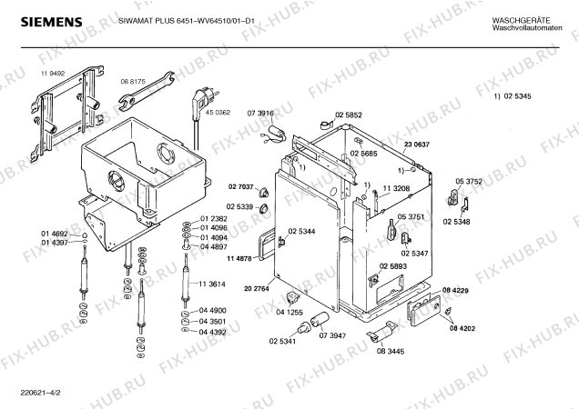 Схема №1 WMV3230 WMV 3230 с изображением Инструкция по установке/монтажу для стиральной машины Siemens 00515285