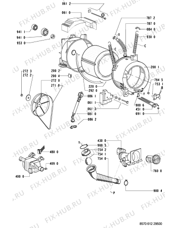 Схема №1 AWM 6121 с изображением Обшивка для стиралки Whirlpool 481245211114