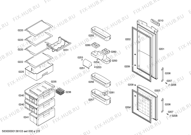 Схема №1 KGS36X51 с изображением Ручка двери для холодильной камеры Bosch 00674614