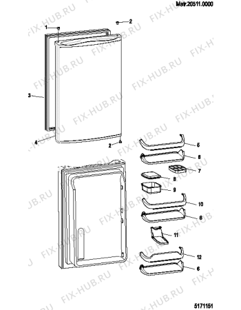 Схема №1 RLAAV21P (F078767) с изображением Дверца для холодильника Indesit C00291593