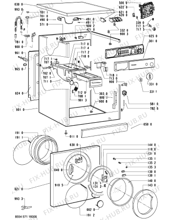 Схема №1 GEHRIG WA 860 с изображением Рукоятка для стиралки Whirlpool 481249878593