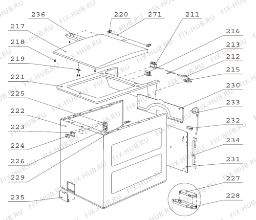 Взрыв-схема стиральной машины Gorenje Compact 1200 Ekolife W420A01A FI   -White compact (900002893, W420A01A) - Схема узла 02