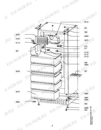 Взрыв-схема холодильника Electrolux EUF2286 - Схема узла Housing 001