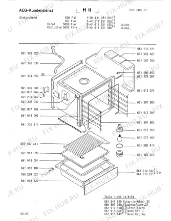Взрыв-схема плиты (духовки) Aeg CARAT 5008FK-W - Схема узла Section2