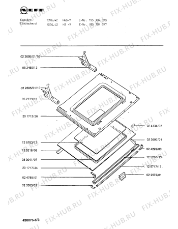 Взрыв-схема плиты (духовки) Neff 195304678 1076.42HWS-7 - Схема узла 03
