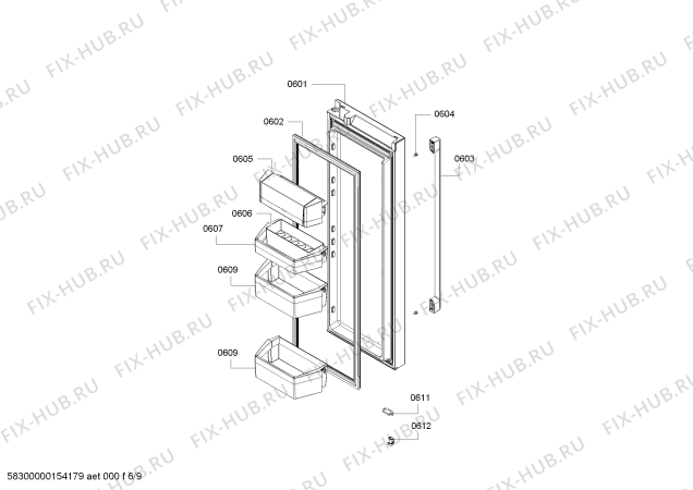 Схема №1 KFN91PJ10A с изображением Поднос для холодильника Bosch 00704081