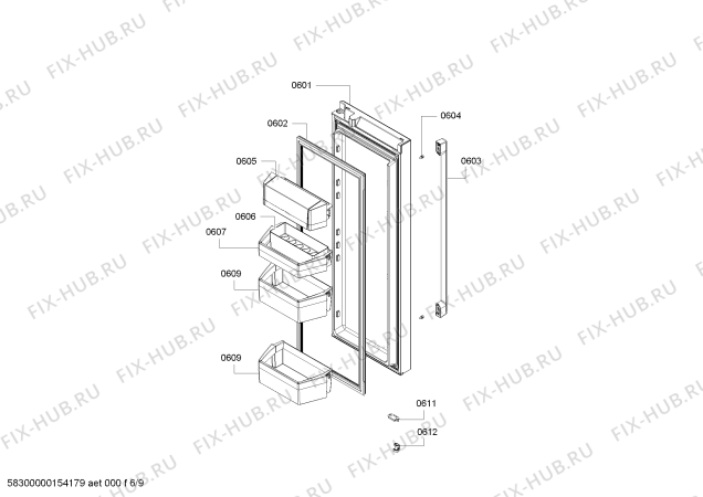 Схема №1 KFN91PJ10A с изображением Заливной шланг для холодильника Siemens 00653948