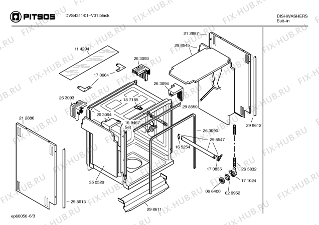 Схема №1 DVS4311 с изображением Краткая инструкция для электропосудомоечной машины Bosch 00586898