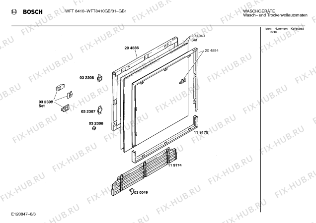 Схема №1 WFT8410GB WFT8410 с изображением Панель управления для стиральной машины Bosch 00283733