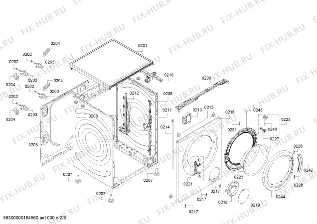 Схема №1 WM10K160HK IQ300 с изображением Вкладыш для стиралки Siemens 00634796