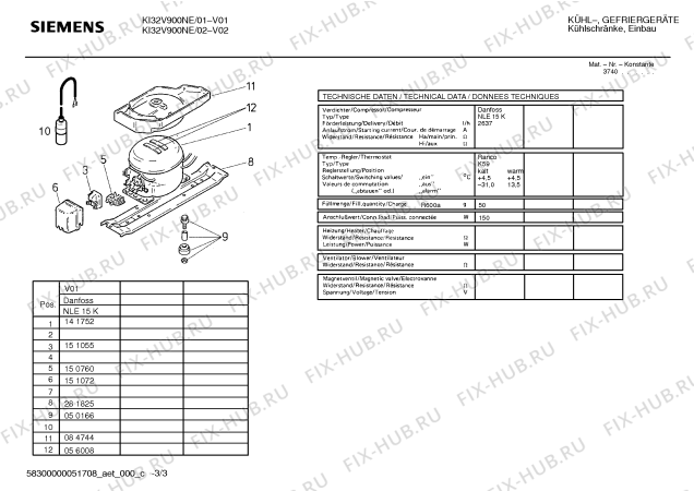 Схема №1 KI28V900CH с изображением Плата для холодильника Siemens 00432188