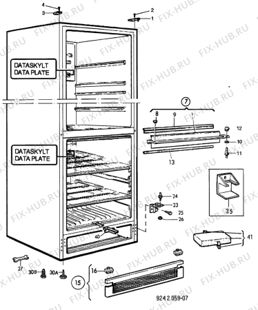 Взрыв-схема холодильника Electrolux TR1056SLG - Схема узла C10 Cabinet