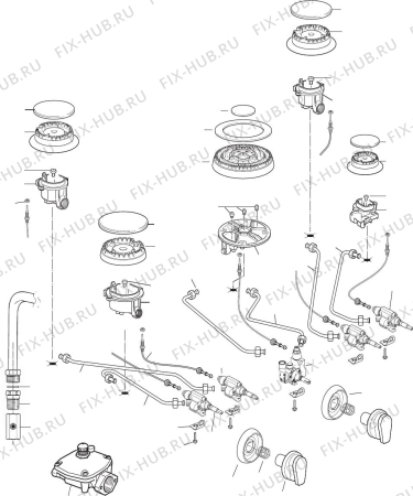 Схема №2 DEFV908BK с изображением Корпусная деталь для плиты (духовки) DELONGHI 36C96S1TT