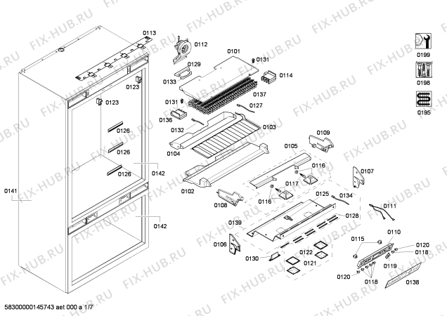 Схема №1 T36IT71NNP с изображением Монтажный набор для холодильной камеры Bosch 00678984