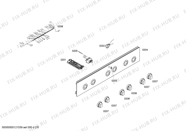 Взрыв-схема плиты (духовки) Siemens HM594201T - Схема узла 02