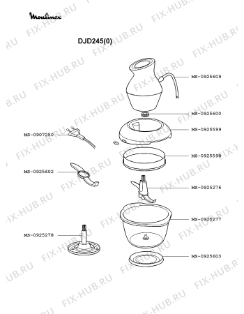 Схема №1 DJD245(0) с изображением Сосуд для электромиксера Moulinex MS-0925277
