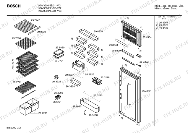 Схема №1 KSV3500NE с изображением Штифт для холодильника Bosch 00171968